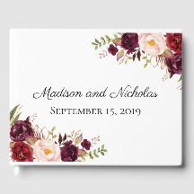 マルサラ&ピンクフローラ結婚ズゲストブック