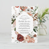 マルサラ ピンク テラコッタ フラワーブライダルシャワー 招待状 (スタンド正面)