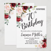 マルサラ フローラル サプライズ 70歳の誕生日 招待状 (正面/裏面)