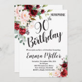 マルサラ フローラル サプライズ 90歳の誕生日 招待状 (正面/裏面)
