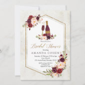 マルサラ フローラル ワイン テイスティング ブライダル シャワー 招待状 (正面)