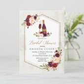 マルサラ フローラル ワイン テイスティング ブライダル シャワー 招待状 (スタンド正面)