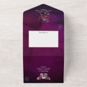 マルサラ、ブラック、シルバーのフローラ結婚が登場 オールインワン招待状 (外側)