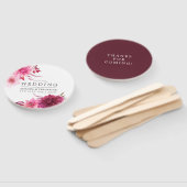 マルサラ - ブルゴーニュとピンクの秋の結婚式の引出物 ハンドファン (組立なし)