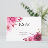 マルサラ – ブルゴーニュと赤面秋の結婚式RSVP 出欠カード (スタンド正面)