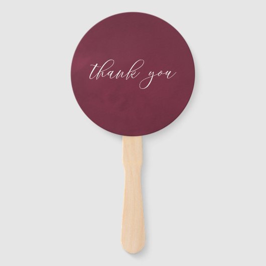 マルサラ – ブルゴーニュと赤面秋の赤ちゃんシャワー ハンドファン (裏面)