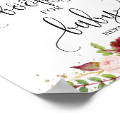 マルサラ・ブルゴーニュのフローラ金ゴールド書ベビー標識 ポスター (角)