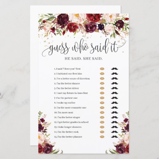 マルサラ・ブルゴーニュフローラは誰がゲームを言ったか推測 (正面/裏面)