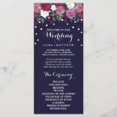 マルサラ&ブルゴーニュフローラオンネイビー結婚式 プログラム (正面)