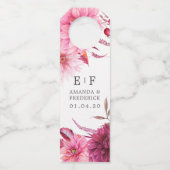 マルサラ – ブルゴーニュ&赤面秋結婚式の引き出物 ボトルネックタグ (正面)