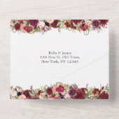 マルサラ レッド バーガンディー 結婚式 オールインワン 招待状 (裏面)