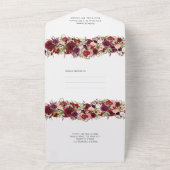 マルサラ レッド バーガンディ 結婚式 オールインワン 招待状 (外側)