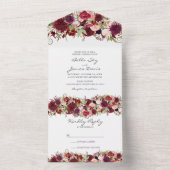 マルサラ レッド バーガンディ 結婚式 オールインワン 招待状 (内側)