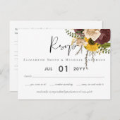 マルサラ ローズ ひまわり プラン 安い 結婚式 ポストカード (正面/裏面)