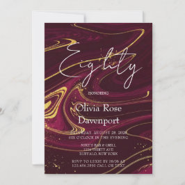 マルサラ ワイン ゴールド アルコール インク 80歳の誕生日パーティー 招待状