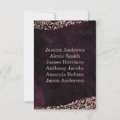 マルサラ ワイン & ローズゴールド テーブル ナンバー シーティング 招待状 (裏面)