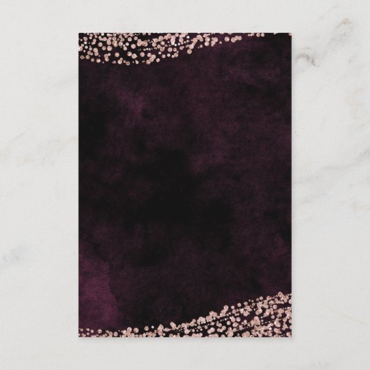 マルサラ ワイン & ローズ ゴールドの結婚式披露宴 エンクロージャーカード (裏面)