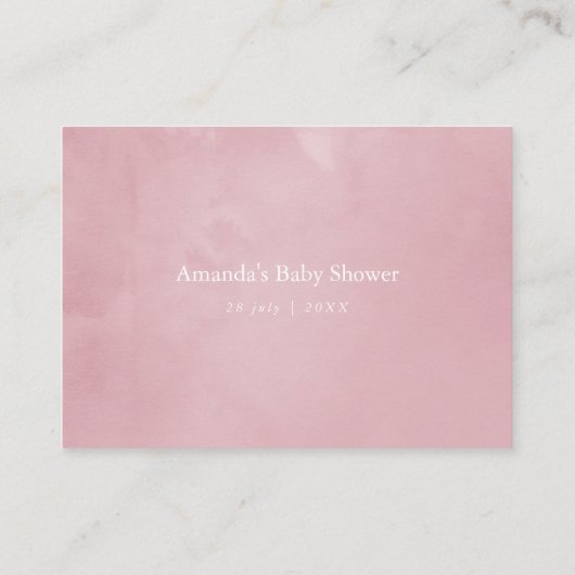 マルサラ&赤面フローラベビーシャワー表示シャワー エンクロージャーカード (裏面)