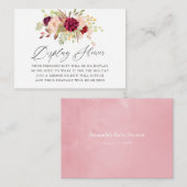 マルサラ&赤面フローラベビーシャワー表示シャワー エンクロージャーカード (正面/裏面)