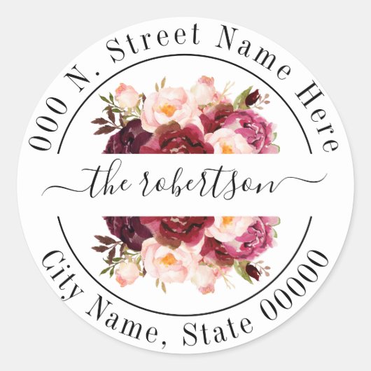 マルサラburgudyフローラボホシック差出人住所 ラウンドシール (正面)