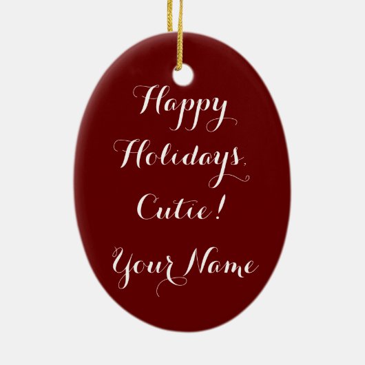 マルシのオーバルクリスマスオーナメントを飾る セラミックオーナメント (裏面)