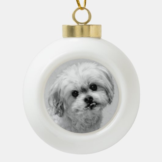 マルシのクリスマスオーナメントを飾る セラミックボールオーナメント (正面)