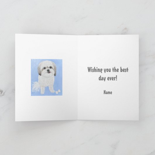 マルシドッグ誕生日折り畳みカード カード (内部)