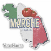 マルシュイタリアレトロ地域マップヴィンテージ土産 シール (正面)