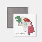 マルシュイタリアレトロ地域マップヴィンテージ土産 マグネット (正面/裏面)