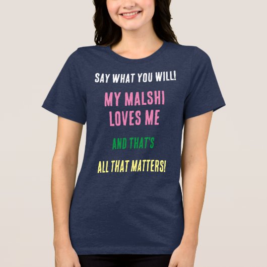 マルシーパピー なんと言おうと Tri-Blend トライブレンドＴシャツ (正面)