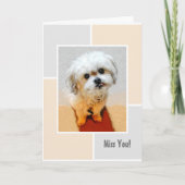 マルシー犬 寂しいよ 折りたたみグリーティングカード カード (正面)