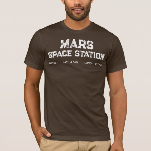 マルス宇宙ステーション ビンテージロゴ - レトロSFアスト Tシャツ (正面)
