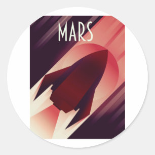マルス・スターシップ アール・デコ スペースアート ラウンドシール