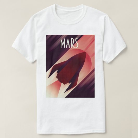 マルス・スターシップ アール・デコ スペースアート Tシャツ (デザイン正面)