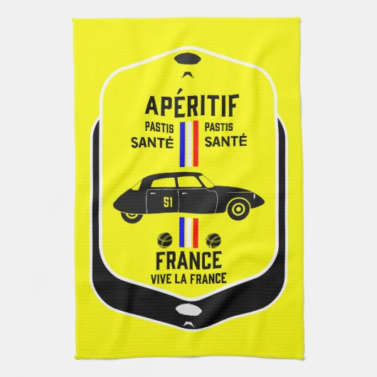 マルセイユのパスティス フランス キッチンタオル (縦)