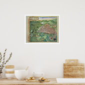 マルセイユの地図，「シビタスオルビス・テララム」から ポスター (キッチン)