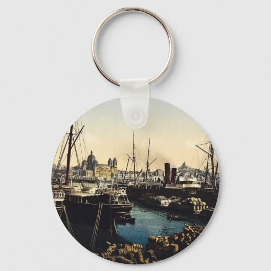 マルセイユの大聖堂とノートルダム寺院 キーホルダー (正面)