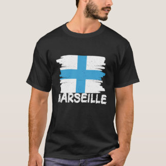 マルセイユの旗 涼しいデザイン Tシャツ