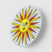 マルセイユサン記号のタロット(#19) ラウンド壁時計 (傾斜)