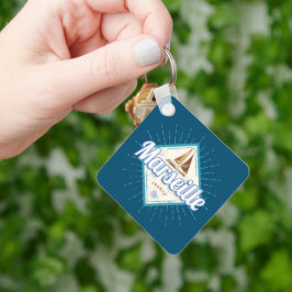 マルセイユシティフランスレトロ帆船ヴィンテージ キーホルダー