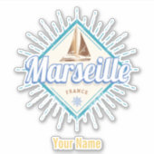 マルセイユシティフランスレトロ帆船ヴィンテージ シール (正面)