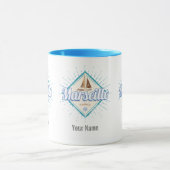 マルセイユシティフランスレトロ帆船ヴィンテージ マグカップ (中央)