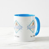 マルセイユシティフランスレトロ帆船ヴィンテージ マグカップ (正面右)