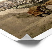 マルセイユハーバー&カテドラル1900アンティークフランス ポスター (角)