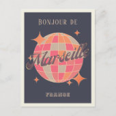 マルセイユパーティートラベルボンジュールdiscoball ポストカード (正面)