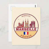 マルセイユフランスシティスカイラインエンブレム ポストカード (正面/裏面)