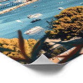 マルセイユフランスヴィンテージレトロトラベルイラストレーション ポスター (角)