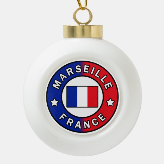 マルセイユフランス セラミックボールオーナメント (正面)