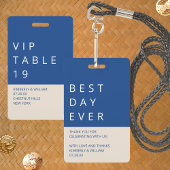 マルセイユブルーかわいい結婚式の引き出物または座席表 バッジ