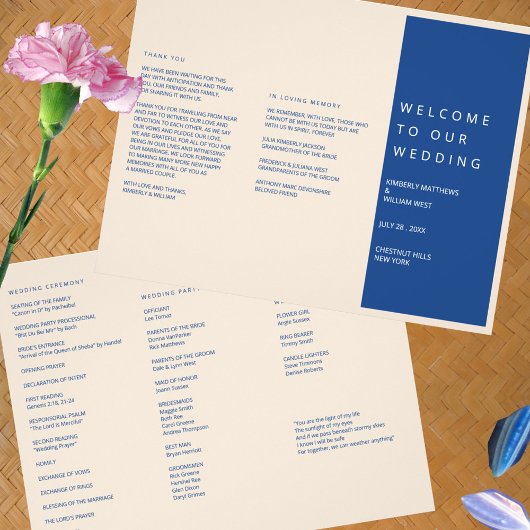 マルセイユブルー自分の3つ折りプログラムを折る チラシ